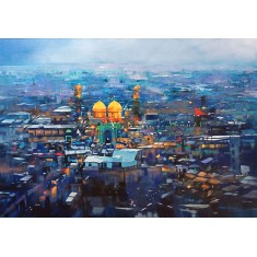 Shan Amrohvi, 30 x 42 inch, Acrylic on Canvas, Cityscape Painting, AC-SA-202